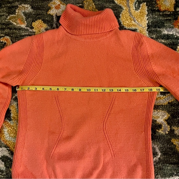 Salmon Pink Cashmere Turtleneck Sweater - Picture 7 of 7